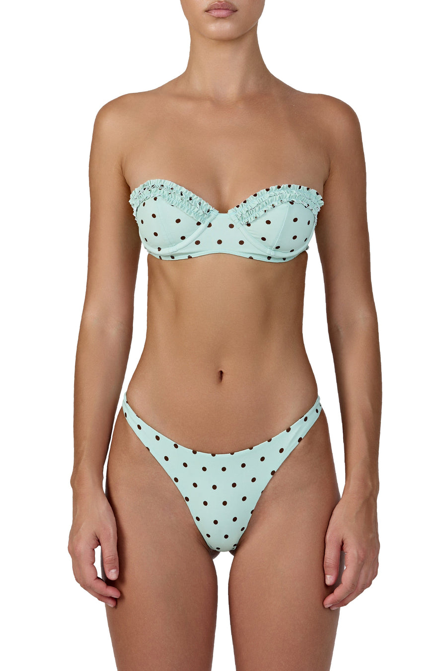 DOLLY top - mint choc – BĀMBA Swim USA